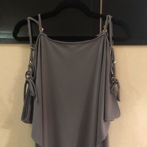 Express Gray silky slouch dress shirt. Size large